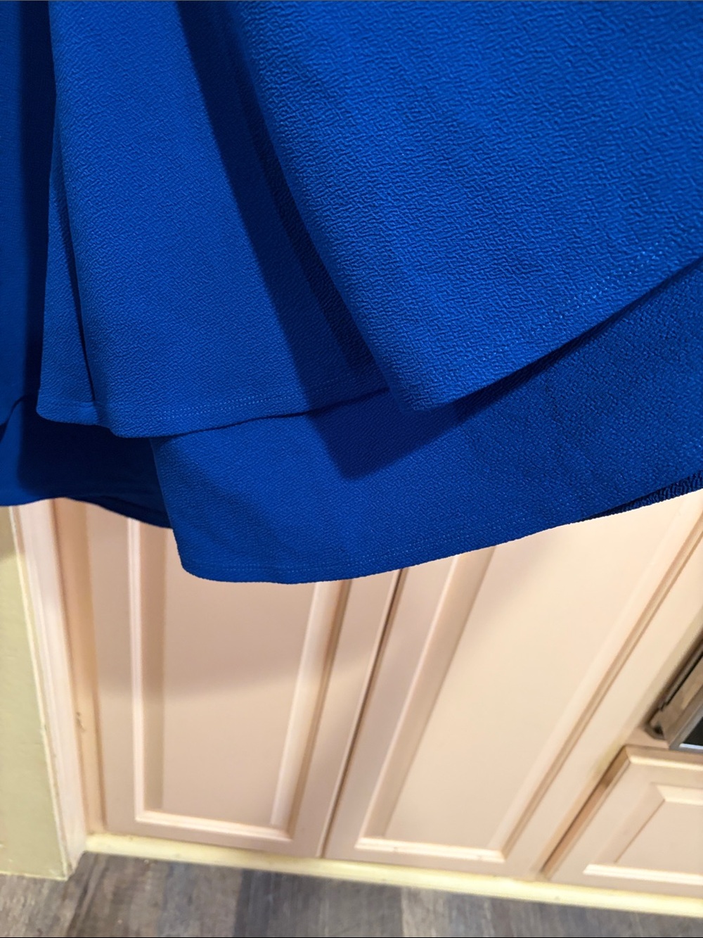 Crystal Doll Cobalt Blue double Ruffle Fit-and-Flare Mini Dress - Picture 8 of 10